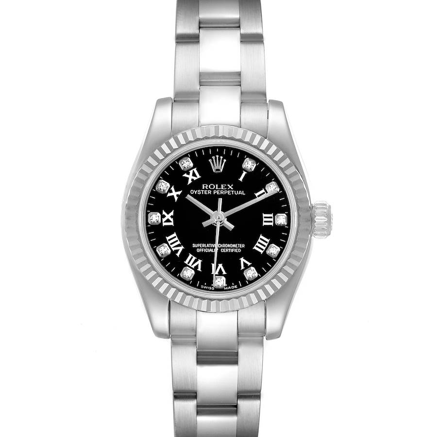 Rolex Oyster Perpetual 26 Steel White Gold Diamond Ladies Watch 176234 Box Card SwissWatchExpo