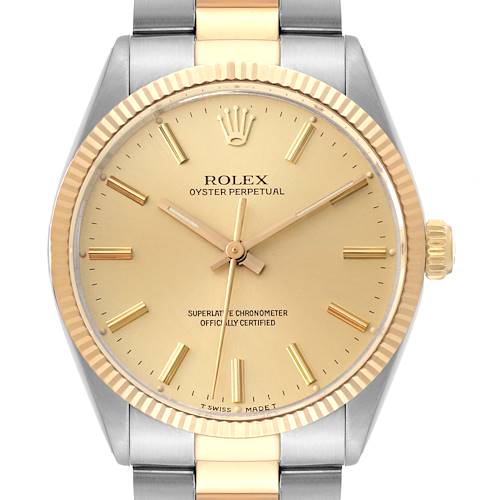 Photo of Rolex Oyster Perpetual Steel Yellow Gold Vintage Mens Watch 1005 Box Papers
