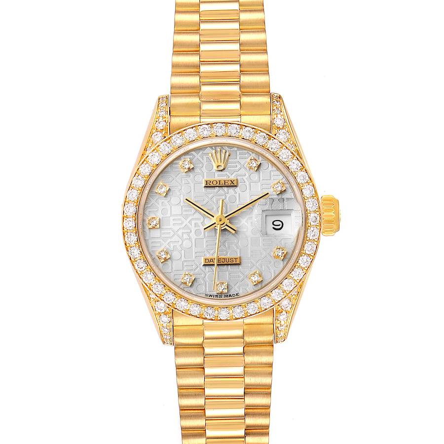 Rolex President Yellow Gold Anniversary Dial Diamond Ladies Watch 69158 SwissWatchExpo
