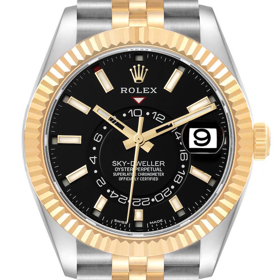 *NOT FOR SALE* Rolex Sky Dweller Steel Yellow Gold Black Dial Mens Watch 326933 Box Card (Partial Payment for KG) SwissWatchExpo