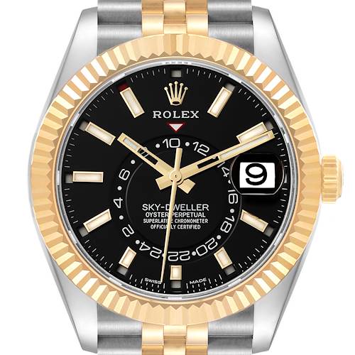Photo of *NOT FOR SALE* Rolex Sky Dweller Steel Yellow Gold Black Dial Mens Watch 326933 Box Card (Partial Payment for KG)