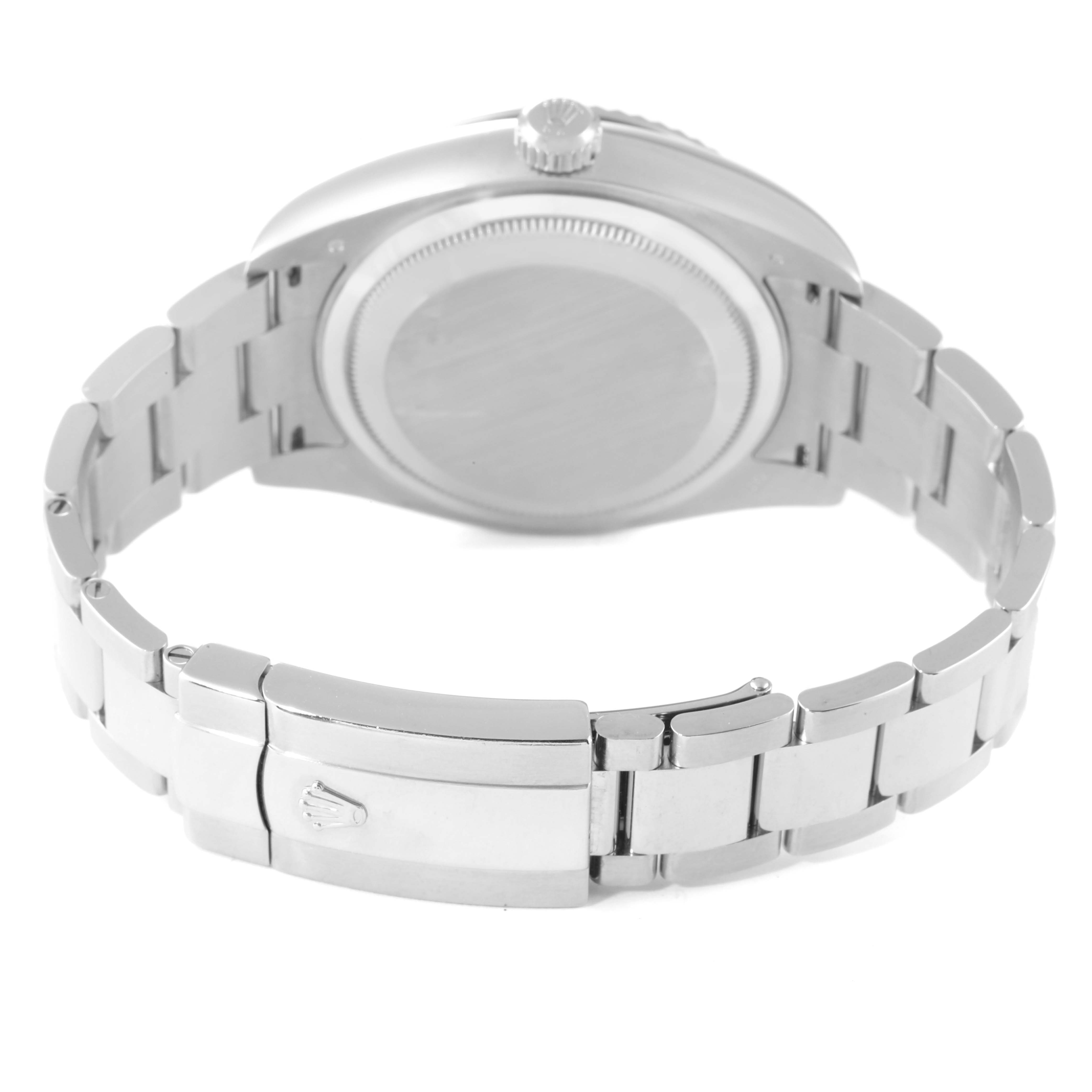 This image shows the back and bracelet clasp of a Rolex Sky-Dweller 326939 Men's White Gold White Dial 326939 Men's White Gold White Dial watch, taken from a rear angle.