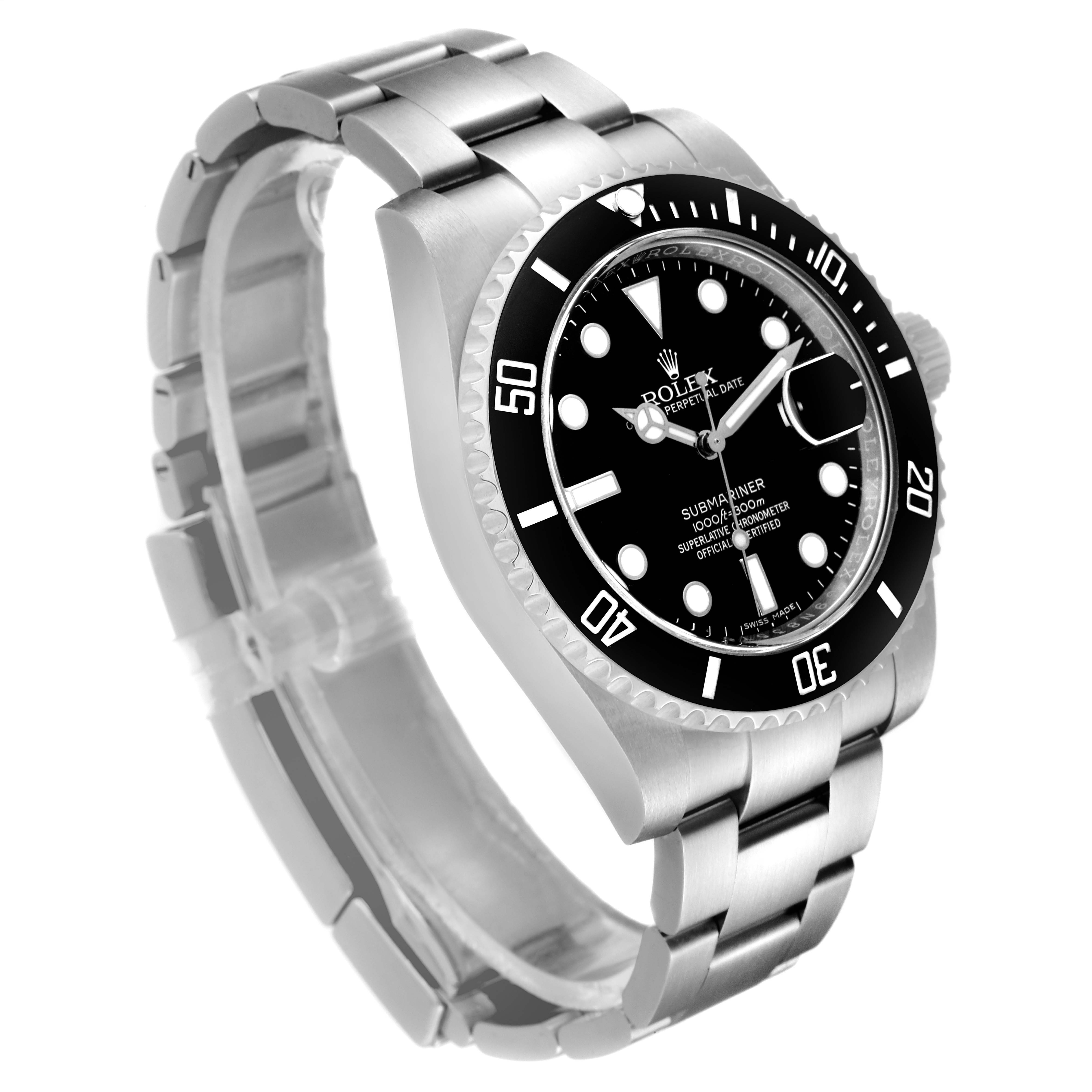 The image shows a Rolex Submariner 116610 Men
s Stainless Steel Black Dial 116610 Men
s Stainless Steel Black Dial watch at a slight angle, displaying the face, bezel, and part of the bracelet.