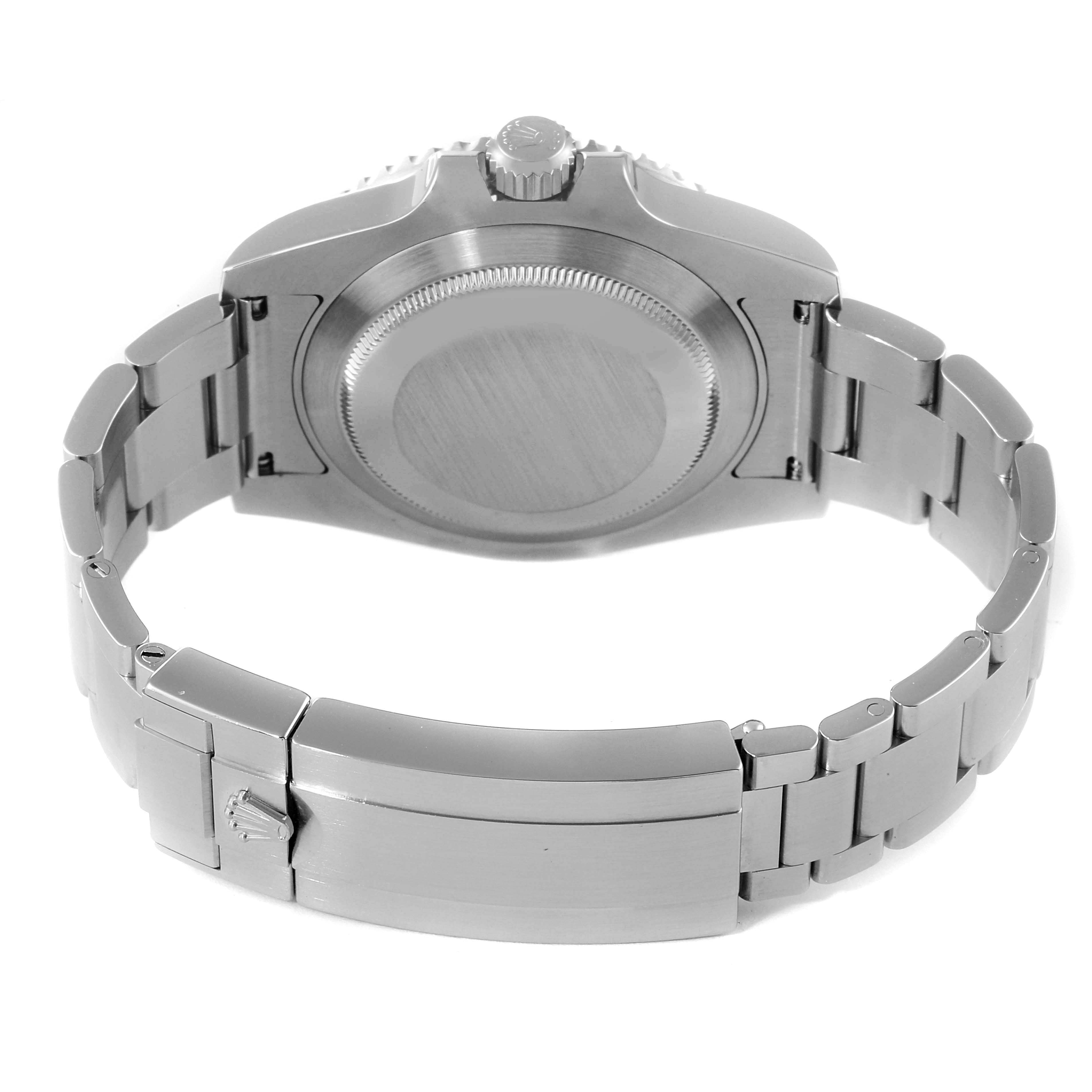 This image shows the back casing and bracelet clasp of a Rolex Submariner 116610 Men
s Stainless Steel Black Dial 116610 Men
s Stainless Steel Black Dial watch from a rear angle.