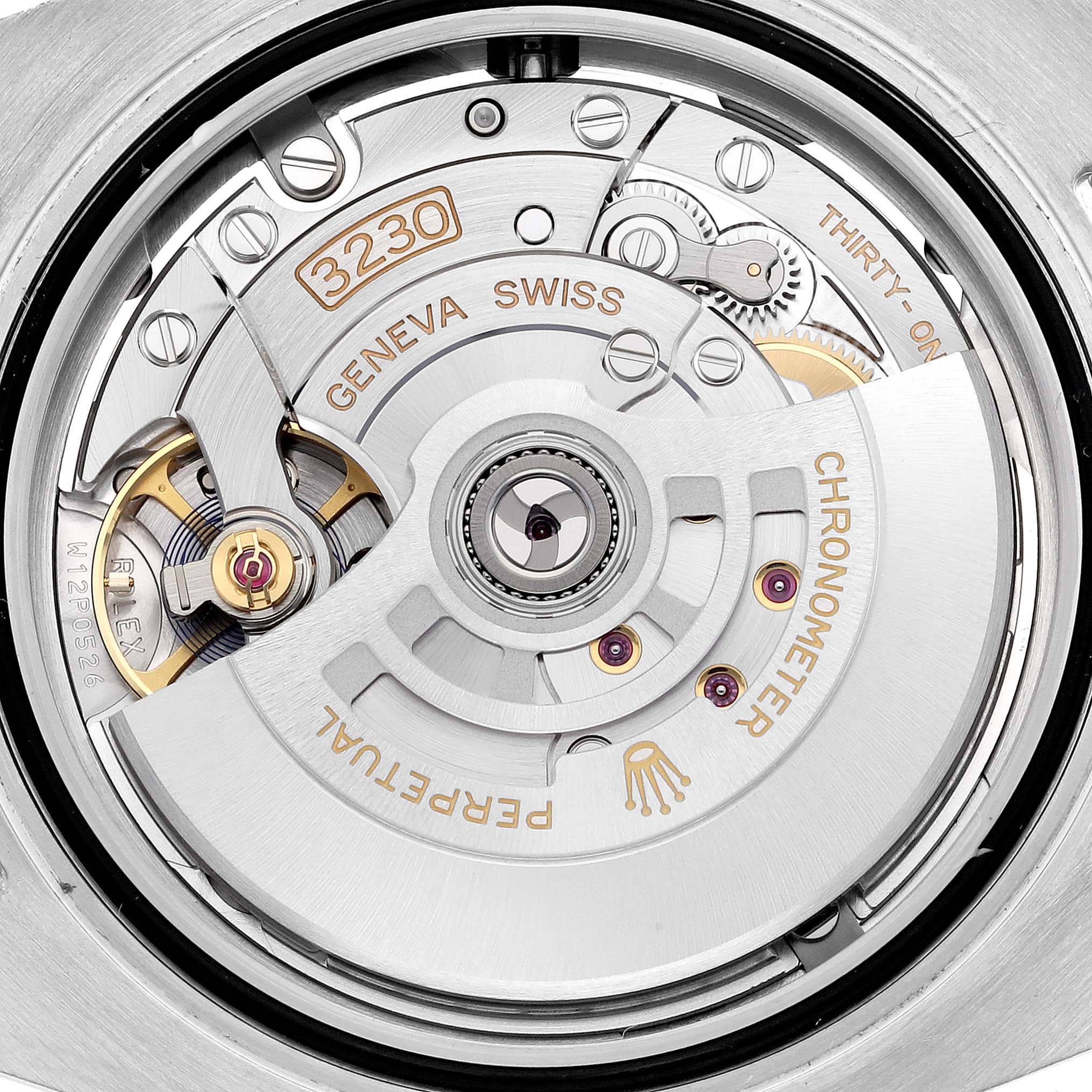 The image shows the internal movement of a Rolex Submariner 124060 Men's Stainless Steel Black Dial 124060 Men's Stainless Steel Black Dial watch from a back view angle.