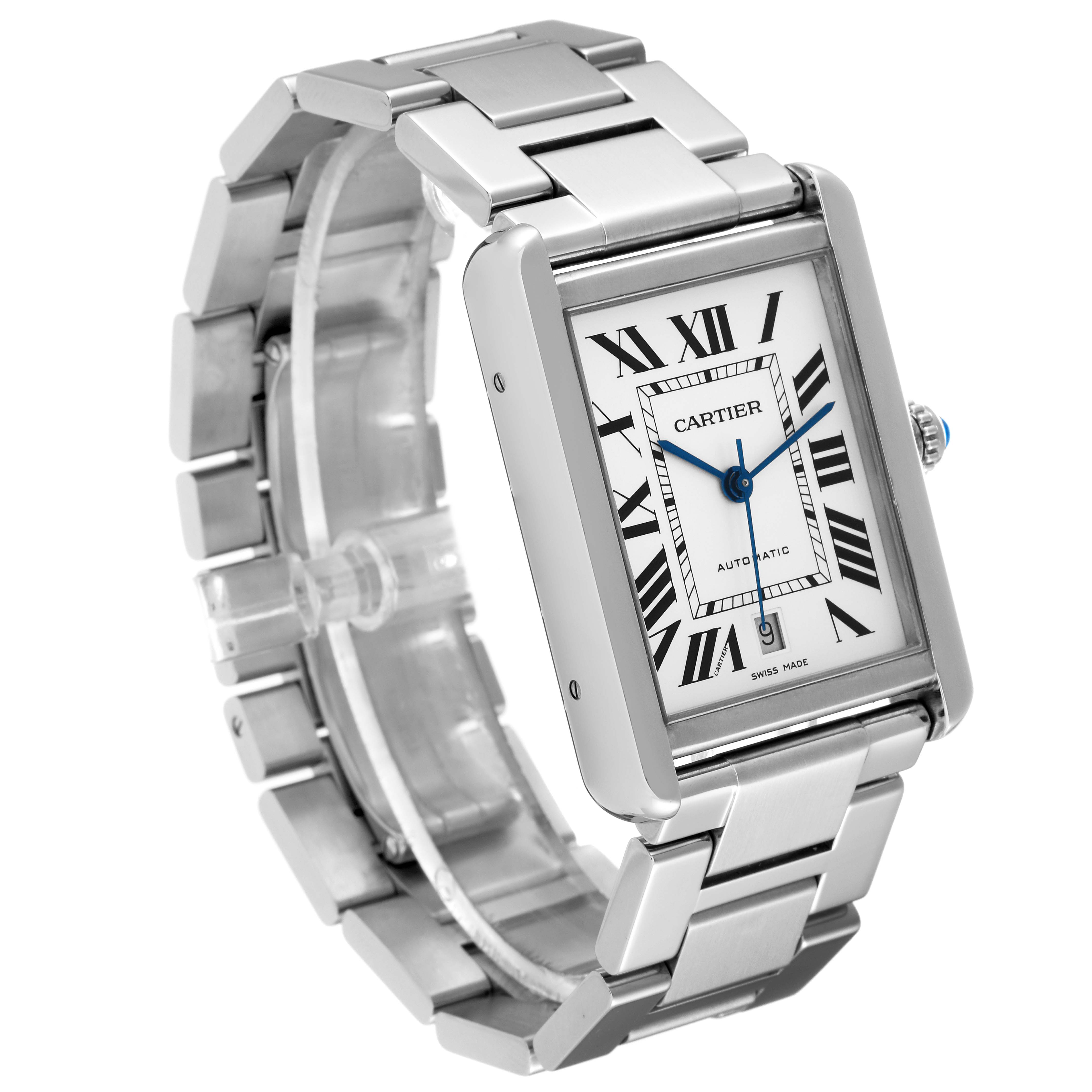 Cartier Tank Solo Xl Silver Dial Automatic Steel Mens Watch W5200028 Card Swisswatchexpo 