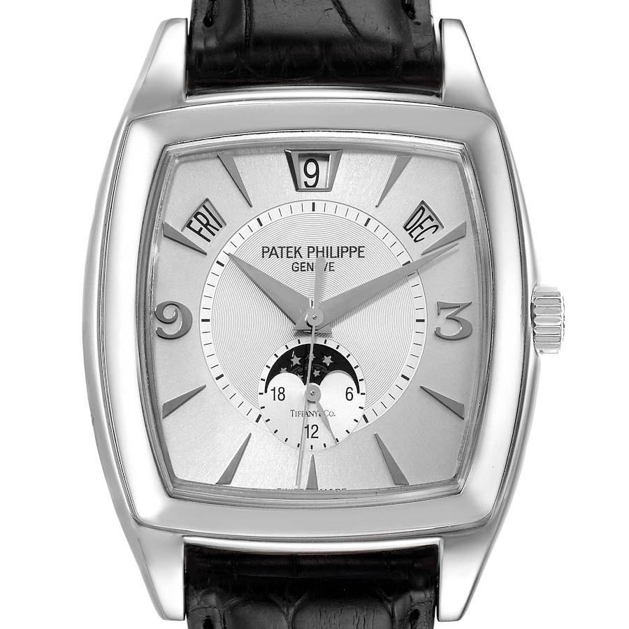 Patek Philippe Gondolo Tiffany Dial Annual Calendar Moonphase White Gold Watch 5135 SwissWatchExpo