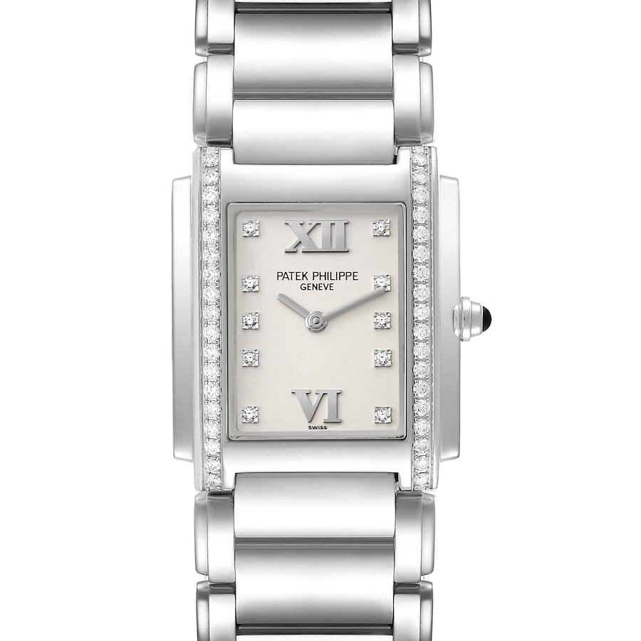 Patek Philippe Twenty-4 Steel Diamond Ladies Quartz Watch 4910 SwissWatchExpo