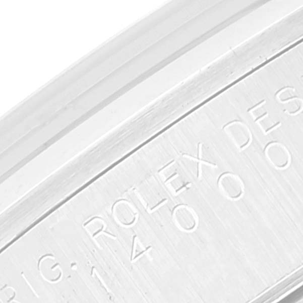 This is a close-up of the engraved markings on the case side of the Rolex Air-King 14000 Men's Stainless Steel Silver Dial 14000 Men's Stainless Steel Silver Dial watch.