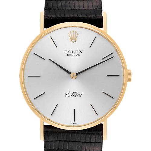 Photo of Rolex Cellini Classic Yellow Gold Silver Dial Vintage Mens Watch 4112