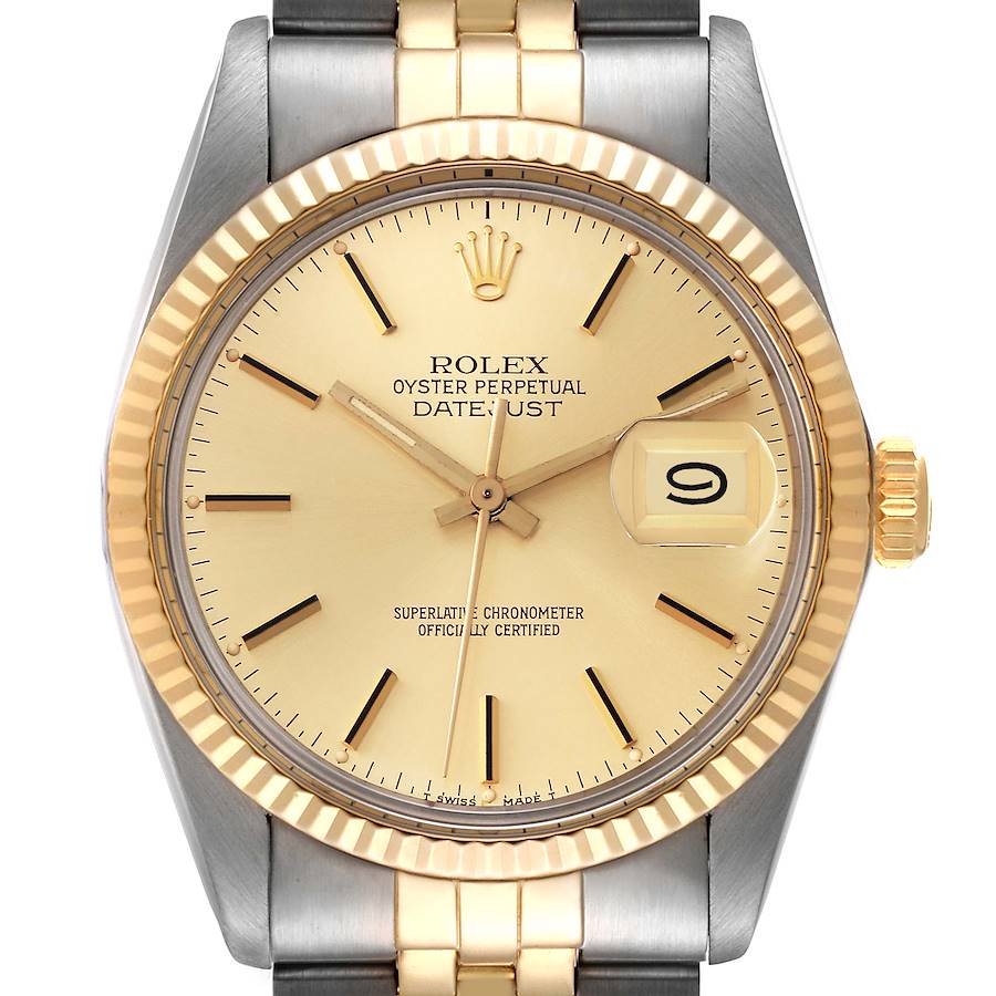 NOT FOR SALE Rolex Datejust 36 Steel Yellow Gold Champagne Dial Vintage Mens Watch 16013 PARTIAL PAYMENT SwissWatchExpo