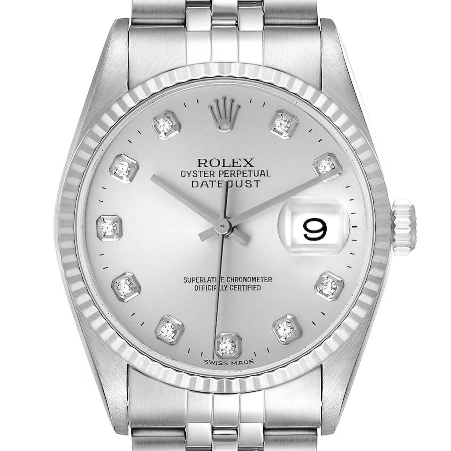 NOT FOR SALE Rolex Datejust Steel White Gold Silver Diamond Dial Mens Watch 16234 PARTIAL PAYMENT SwissWatchExpo