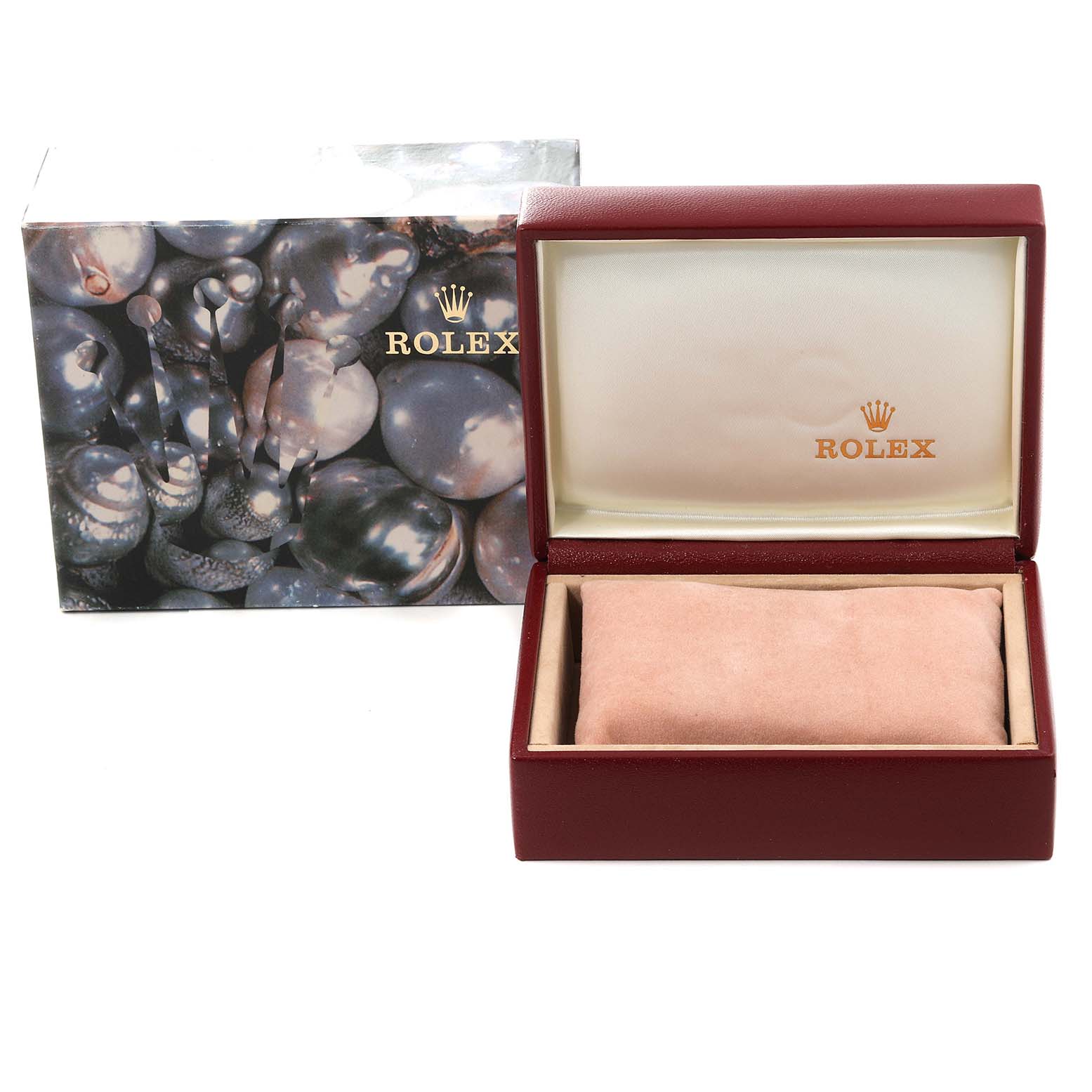 The image shows a Rolex Datejust 69173 Women's Steel and Gold (two tone) White Dial 69173 Women's Steel and Gold (two tone) White Dial watch box and packaging at a straight-on angle.