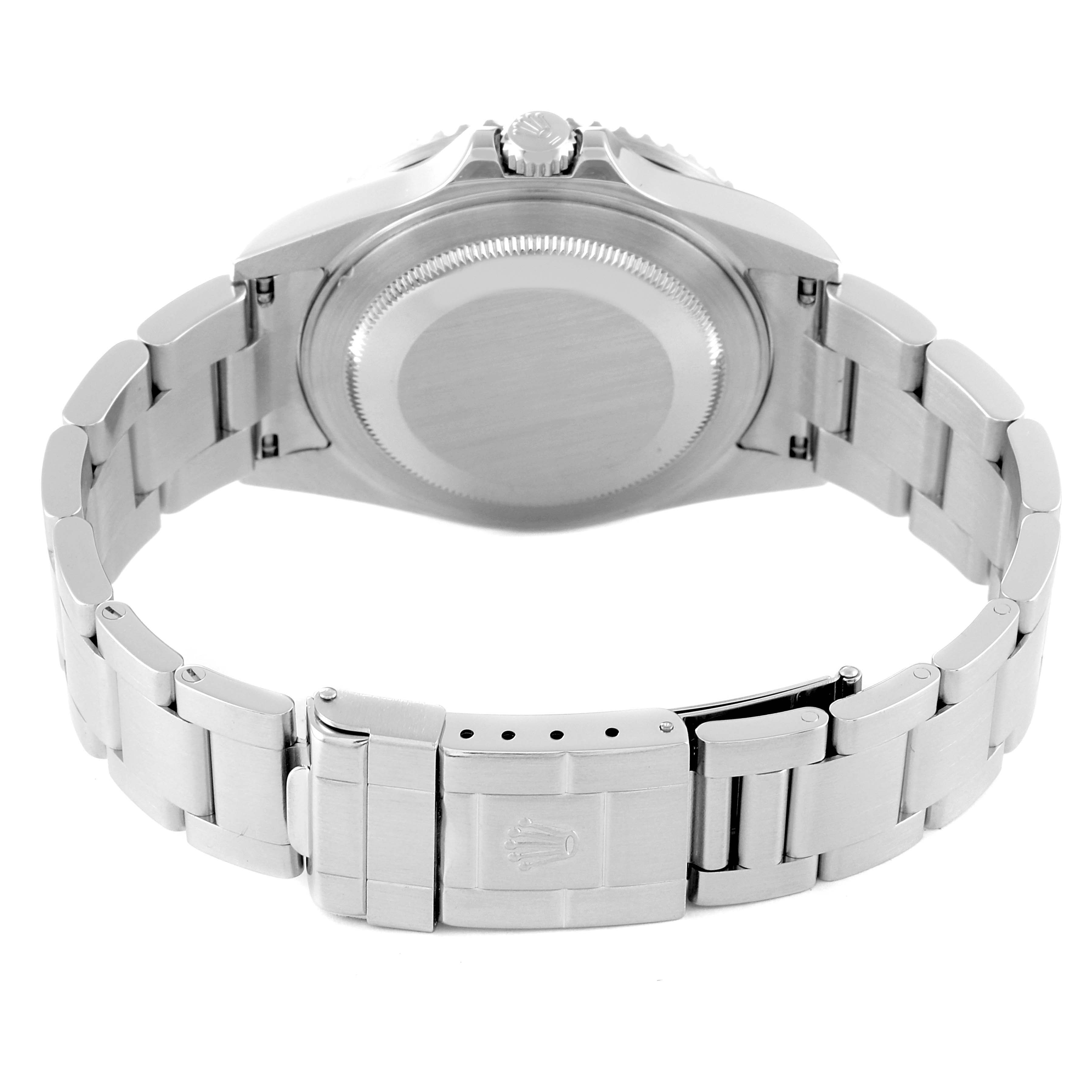 This image shows the back view of a Rolex GMT-Master 16710 Men's Stainless Steel Black Dial 16710 Men's Stainless Steel Black Dial watch, highlighting the case back, bracelet, and clasp.