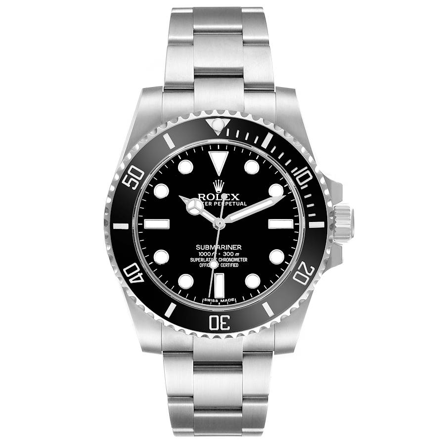 Rolex Submariner Black Dial Ceramic Bezel Steel Mens Watch 114060