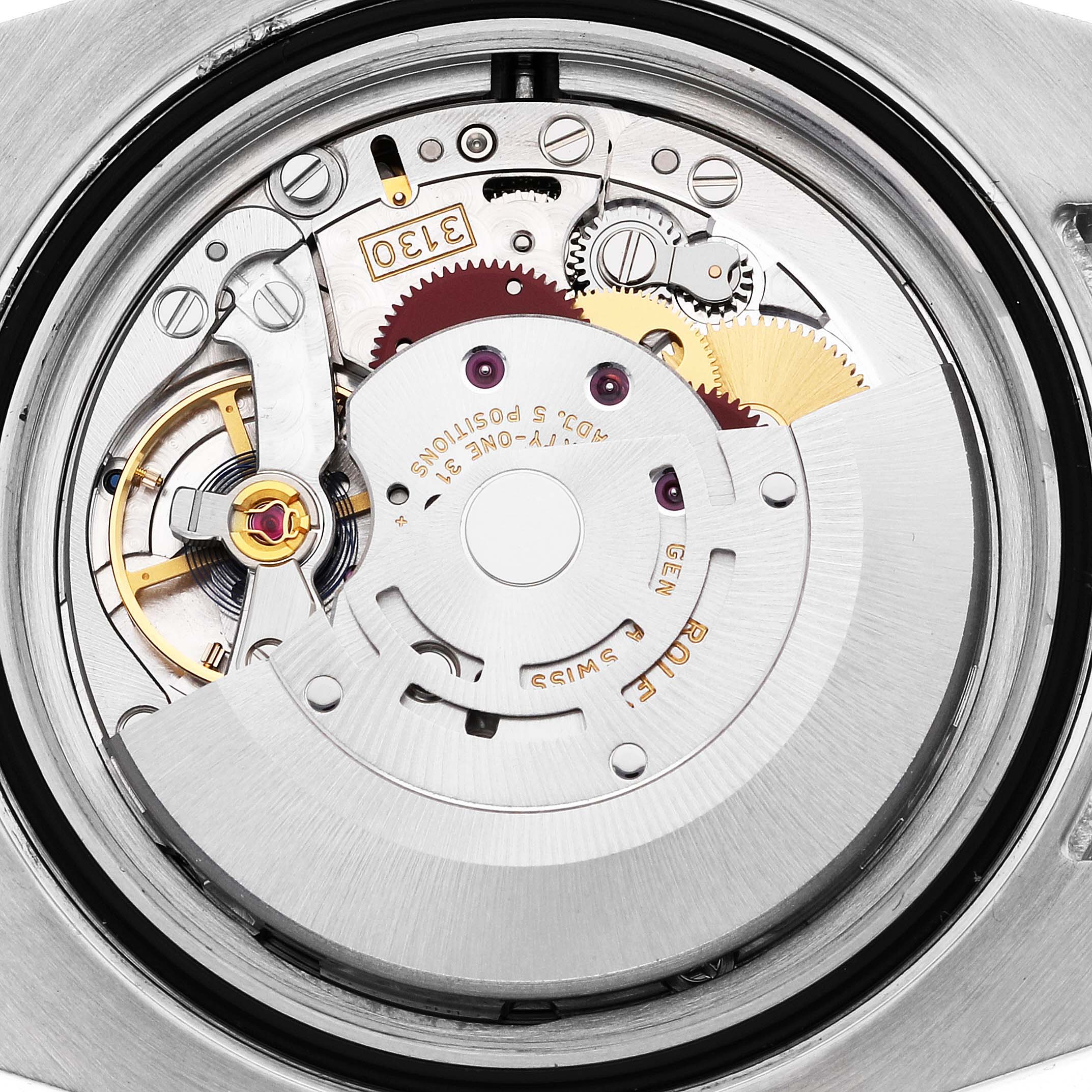 This image shows the detailed internal mechanism and movement of a Rolex Submariner 114060 Men's Stainless Steel Black Dial 114060 Men's Stainless Steel Black Dial watch, taken from the back.