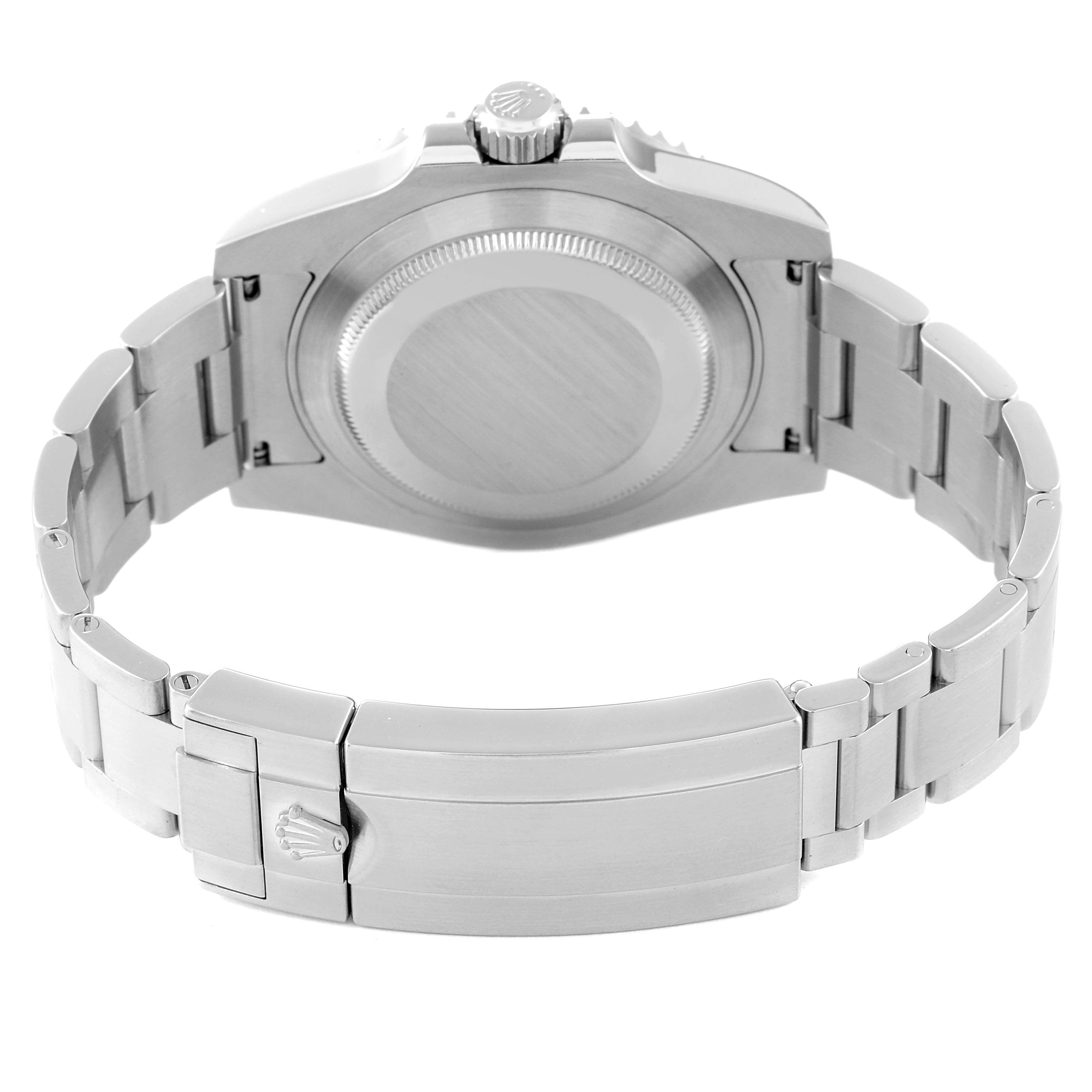 The image shows the back view of a Rolex Submariner 116610 Men's Stainless Steel Black Dial 116610 Men's Stainless Steel Black Dial watch, highlighting the closed clasp and bracelet.