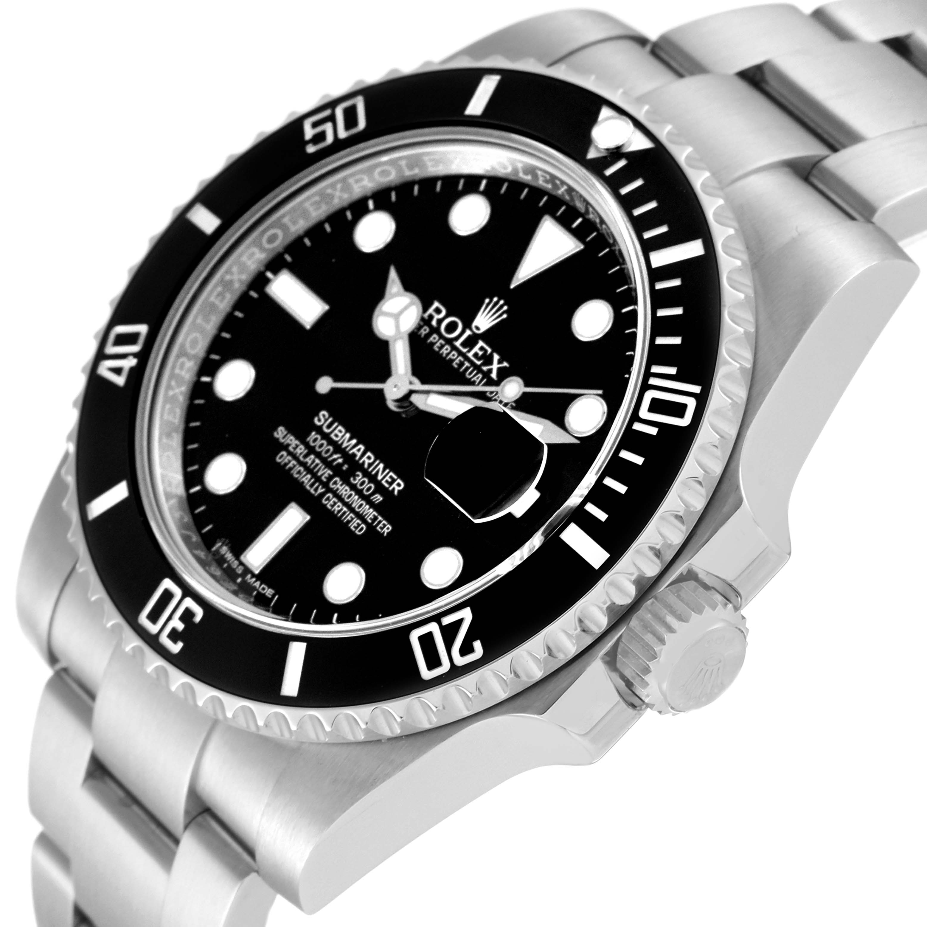 The image shows a Rolex Submariner 116610 Men's Stainless Steel Black Dial 116610 Men's Stainless Steel Black Dial watch at a slight angle, highlighting the bezel, dial, and part of the bracelet.
