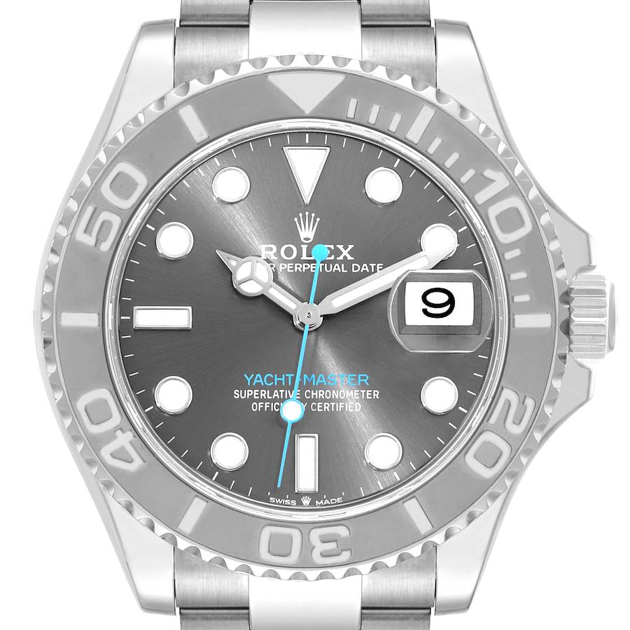 Rolex Yachtmaster Steel Platinum Bezel Rhodium Dial Mens Watch 126622 Box Card SwissWatchExpo
