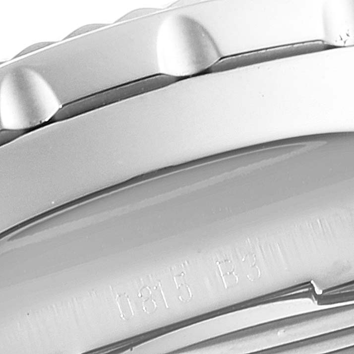 This image shows a close-up of the bezel and part of the case back of the Bentley model by Breitling.