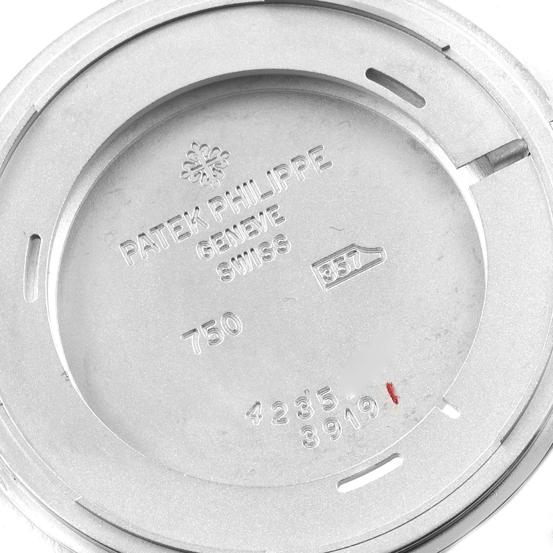 This image shows the inner case back of a Patek Philippe Calatrava 3919 Men's White Gold White Dial 3919 Men's White Gold White Dial watch.