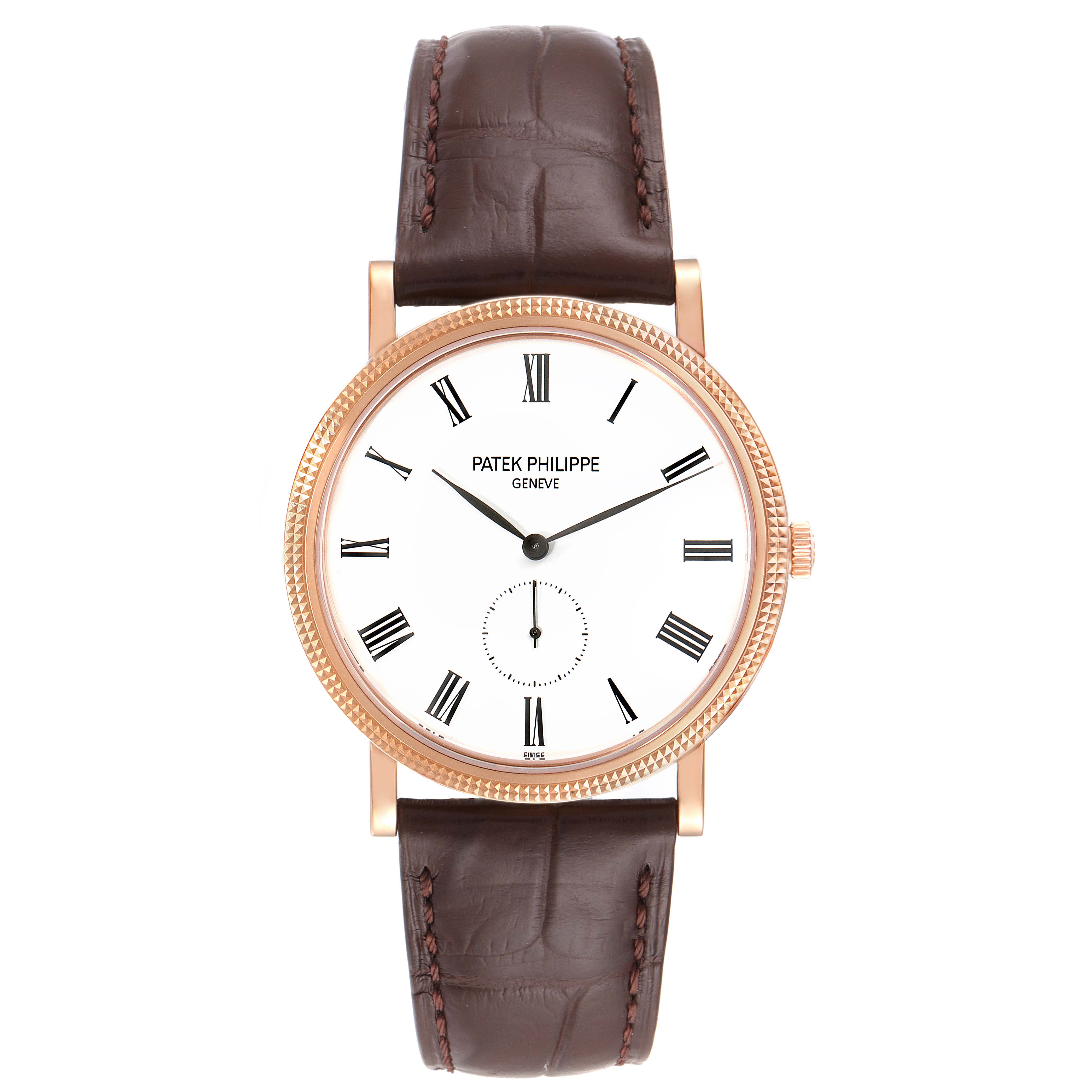 Patek Philippe Calatrava Rose Gold White Dial Mens Watch 5119 ...