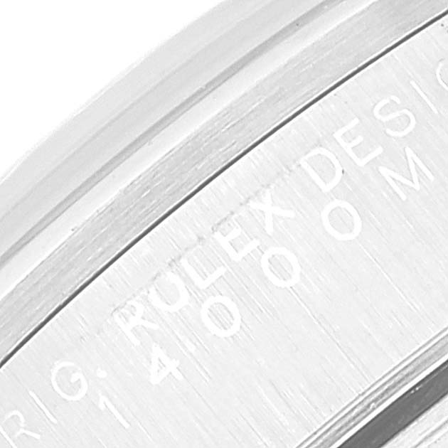 The image shows a close-up of the side case engraving of the Rolex Air-King 14000 Men's Stainless Steel Blue Dial 14000 Men's Stainless Steel Blue Dial watch.