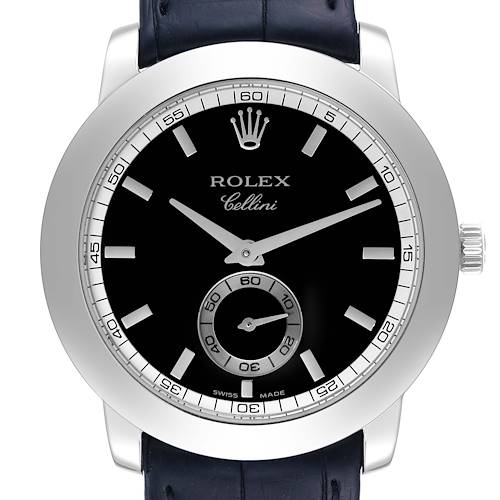 Photo of Rolex Cellini Cellinium 35mm Platinum Black Dial Mens Watch 5241