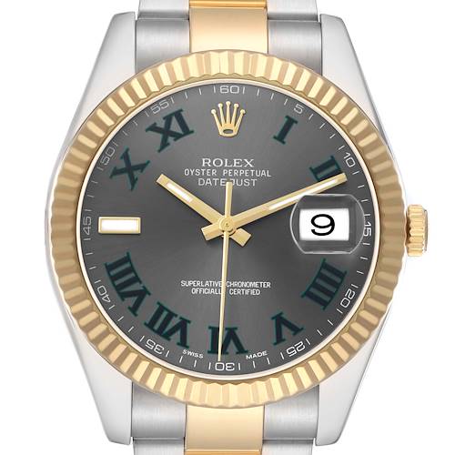 Photo of Rolex Datejust II 41 Steel Yellow Gold Wimbledon Dial Mens Watch 116333 Card