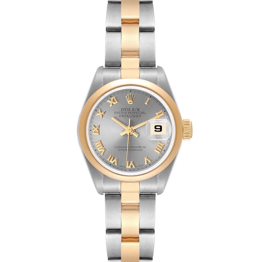Rolex Datejust Steel Yellow Gold Slate Roman Dial Ladies Watch 69163 SwissWatchExpo