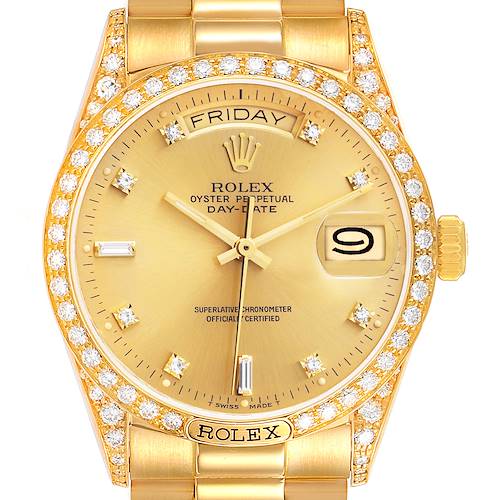 Photo of NOT FOR SALE Rolex President Day-Date 18k Yellow Gold Diamond Mens Watch 18138 PARTIAL PAYMENT
