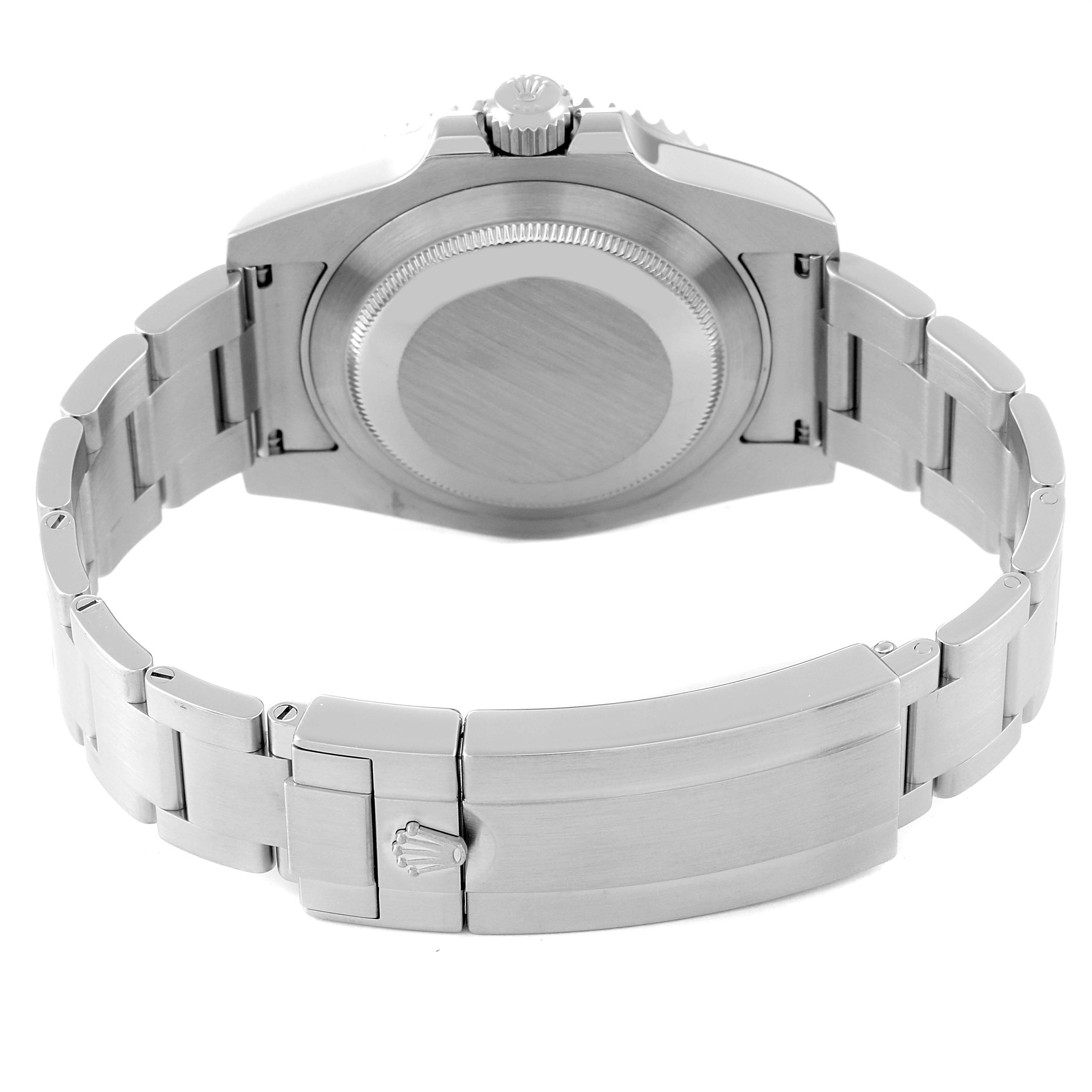 This image shows the back view of a Rolex Submariner 116610 Men
s Stainless Steel Black Dial 116610 Men
s Stainless Steel Black Dial watch, highlighting the clasp and caseback.