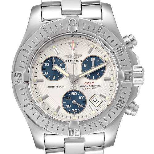 Photo of Breitling Colt Chronograph Blue Subdials Steel Mens Watch A73380