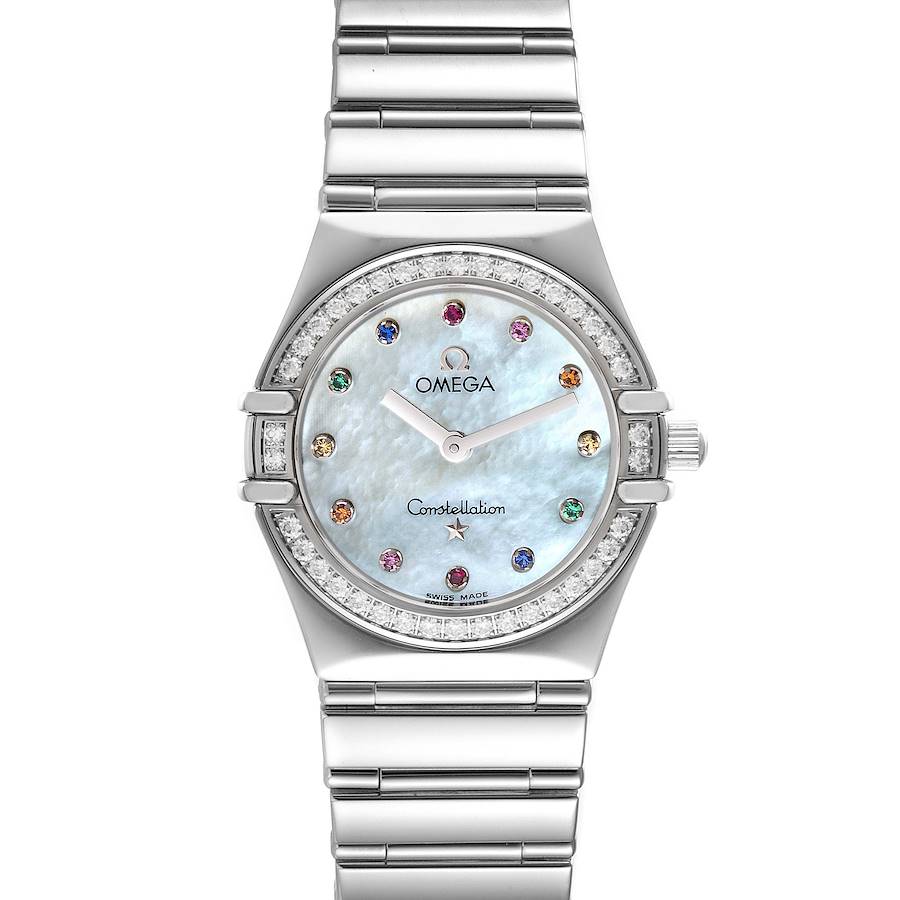 Omega Constellation Iris Steel Multi Stone Ladies Watch 1475.79.00 SwissWatchExpo