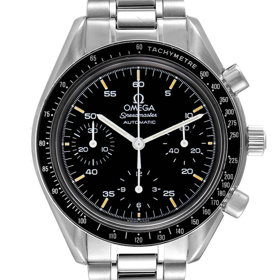 Omega Speedmaster Reduced Hesalite Cronograph Steel Mens Watch 3510.50.00 SwissWatchExpo