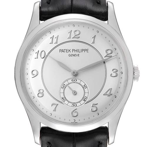 Photo of Patek Philippe Calatrava Platinum Mechanical Silver Dial Mens Watch 5196