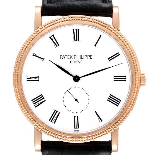 Photo of Patek Philippe Calatrava Rose Gold White Enamel Dial Mens Watch 5119