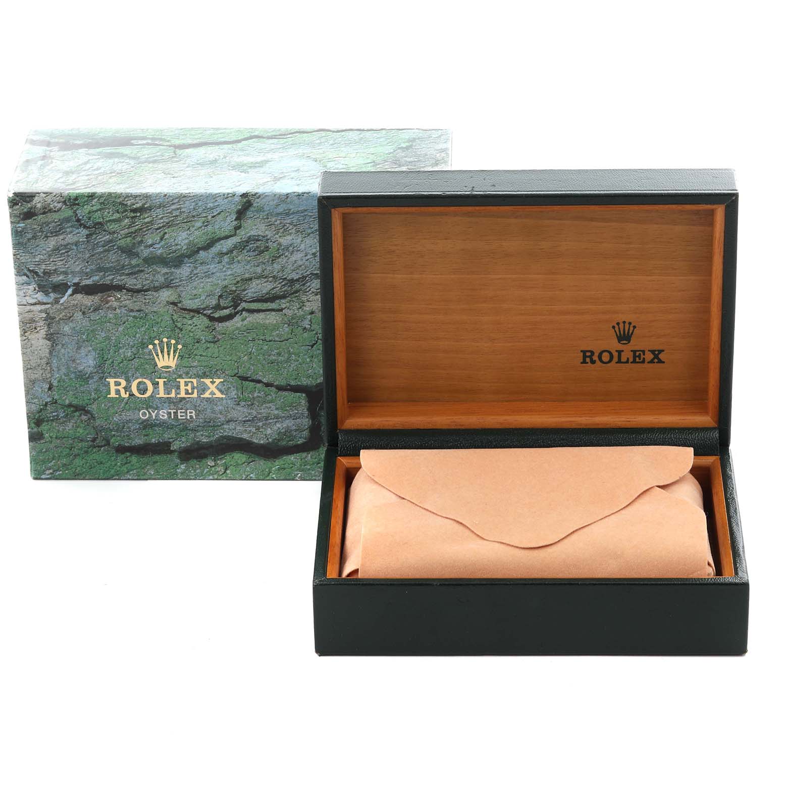 The image shows a Rolex Air-King 14000M Men's Stainless Steel Blue Dial 14000M Men's Stainless Steel Blue Dial watch box and outer packaging without the watch visible.