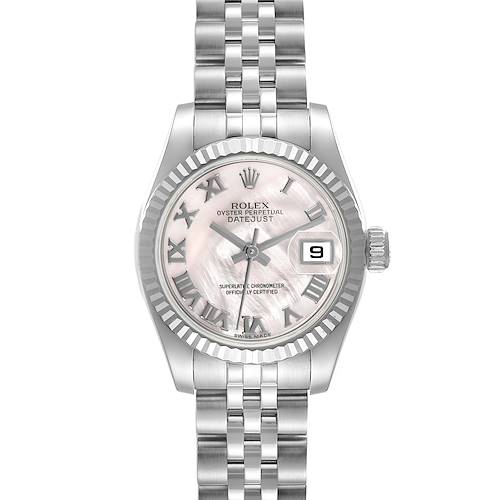 Photo of Rolex Datejust Steel White Gold Mother Of Pearl Roman Dial Ladies Watch 179174