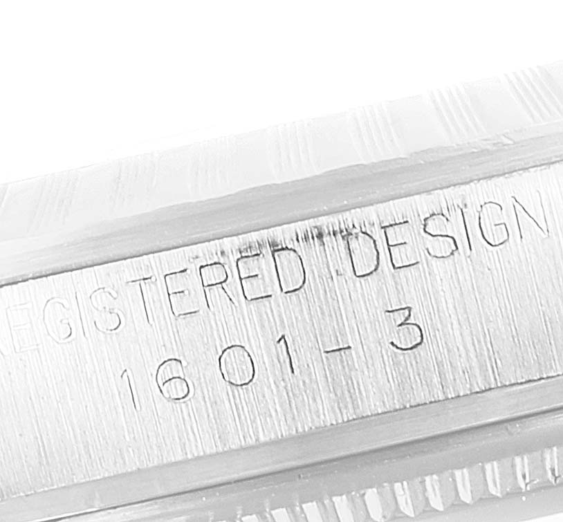 This image shows a close-up view of the side bezel with the engraved model number of the Vintage Collection by Rolex.