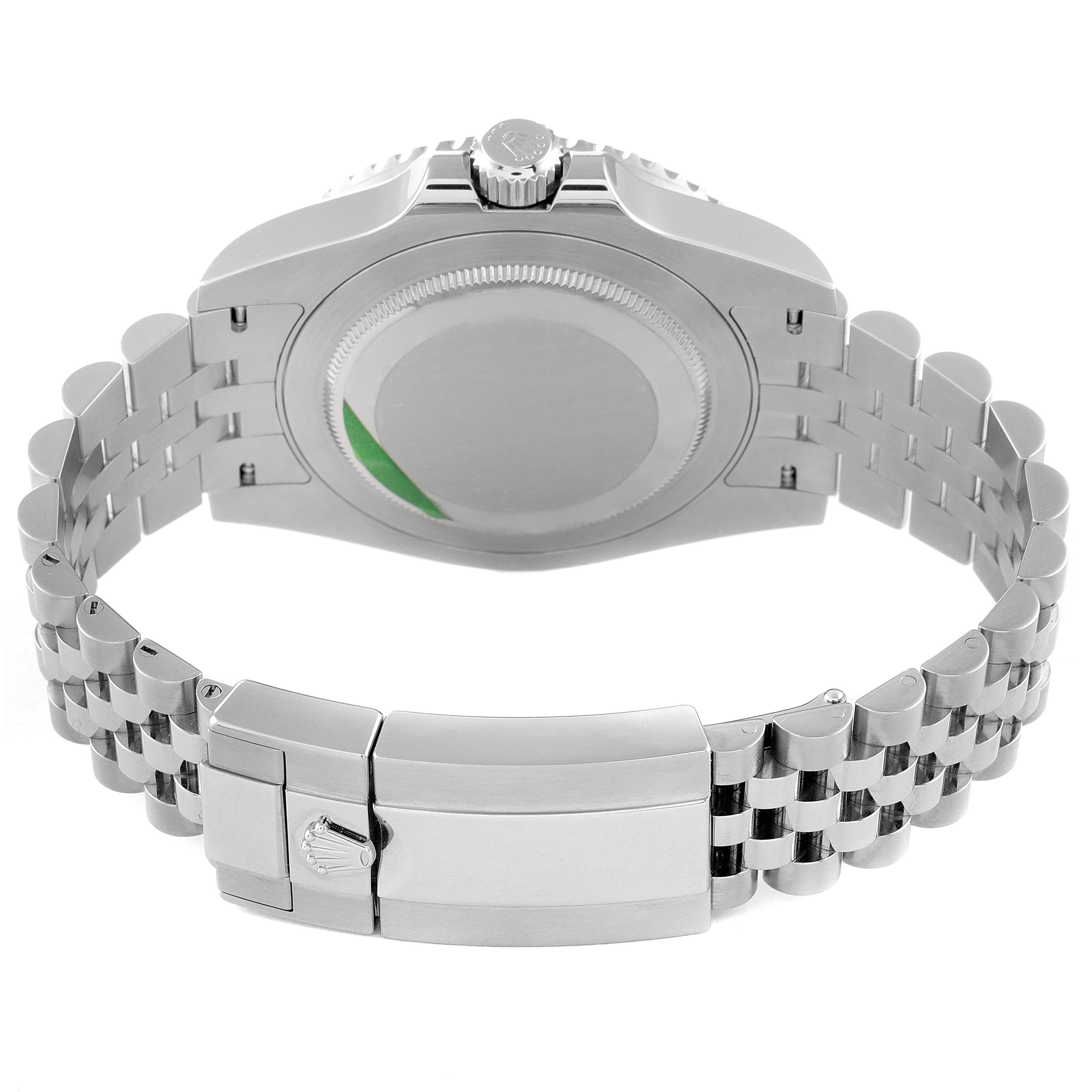 The image shows the case back and bracelet clasp of the Rolex GMT-Master 126710 Men
s Stainless Steel Black Dial 126710 Men
s Stainless Steel Black Dial watch from a rear angle.