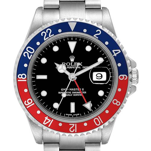 Photo of Rolex GMT Master II Pepsi Red and Blue Bezel Steel Watch 16710 Box Papers