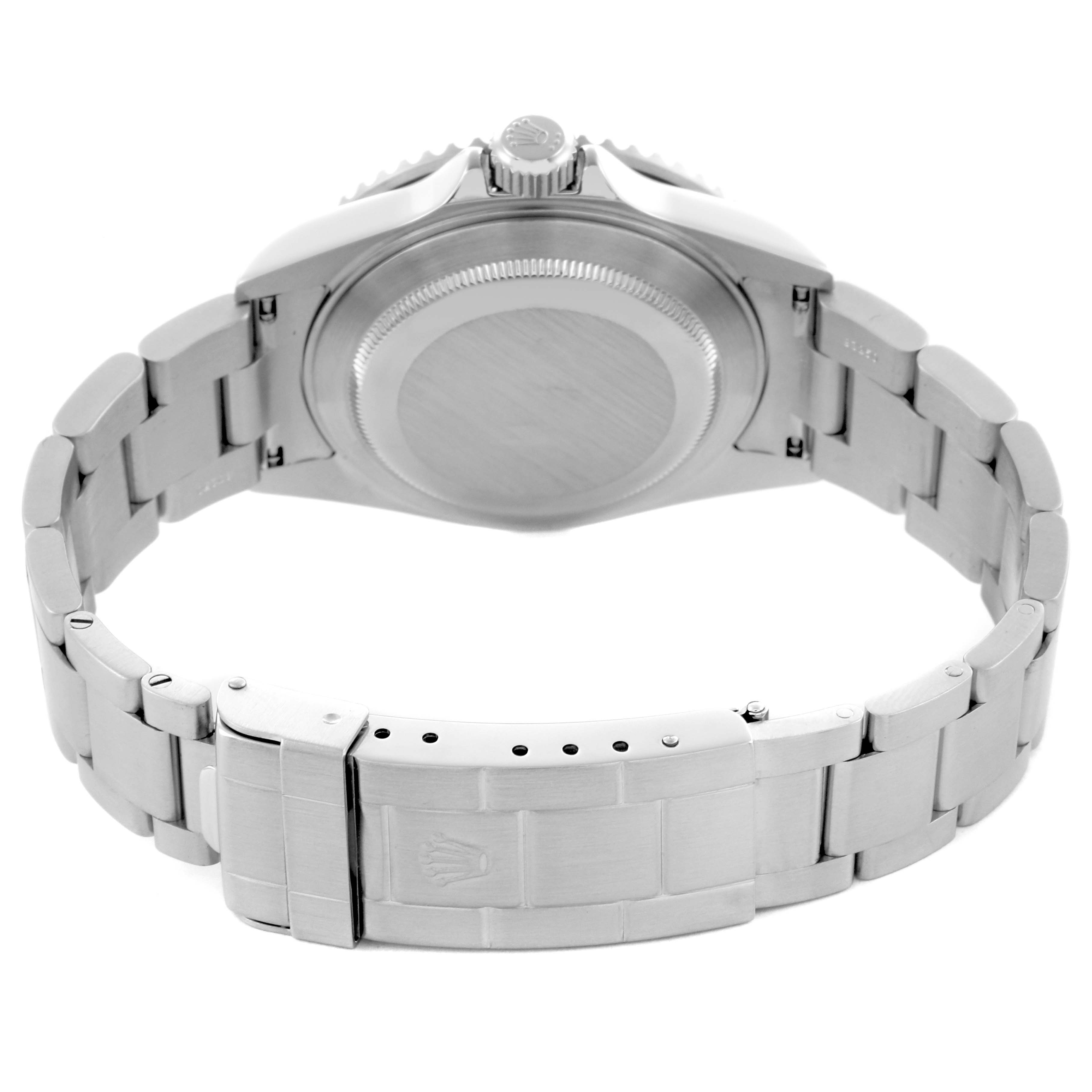 The image shows the back and bracelet of the Rolex Submariner 16610 T Men's Stainless Steel Black Dial 16610 T Men's Stainless Steel Black Dial, including the clasp and case back.