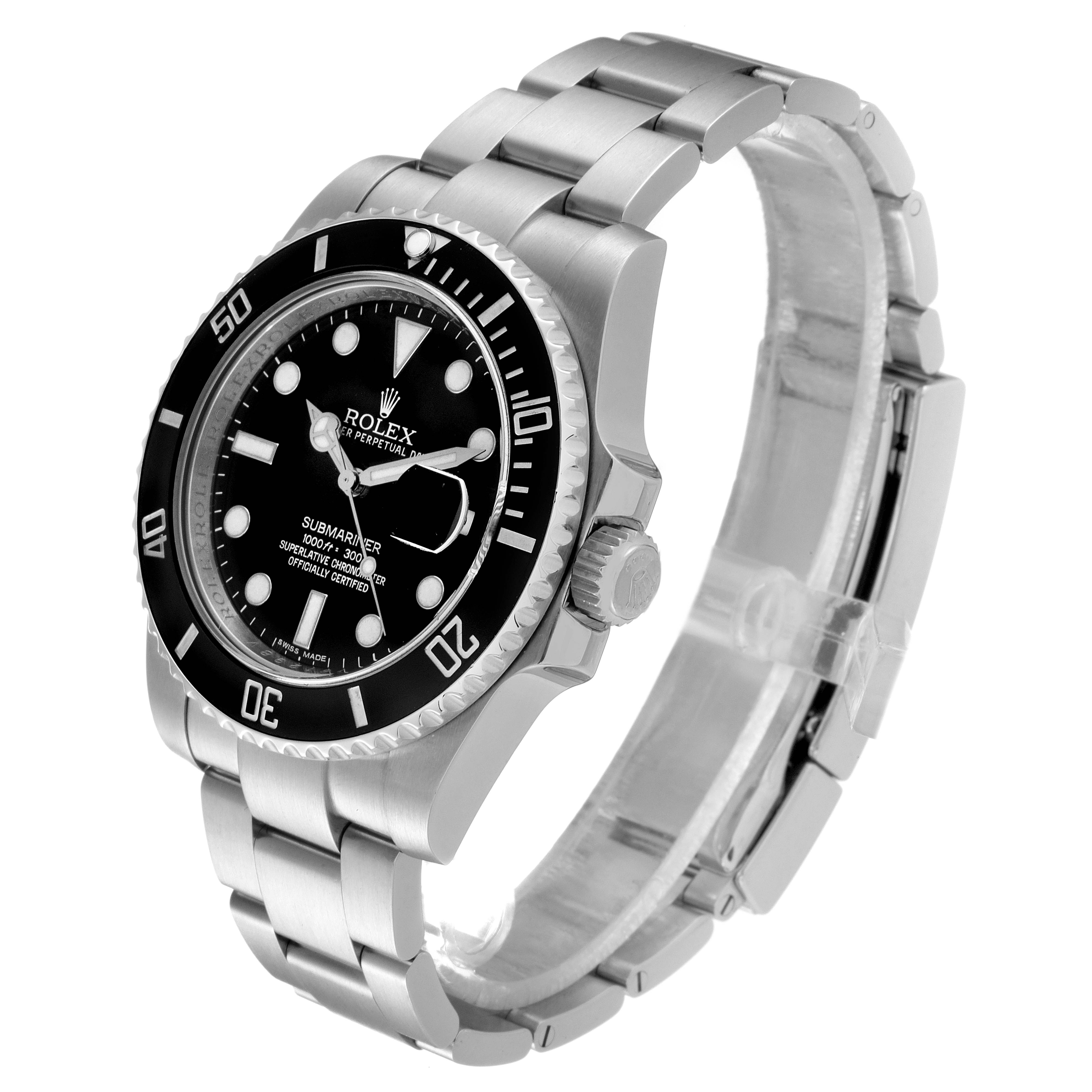 The Rolex Submariner 116610 Men
s Stainless Steel Black Dial 116610 Men
s Stainless Steel Black Dial watch is shown at a three-quarter angle, displaying the face, bezel, crown, and metal bracelet.