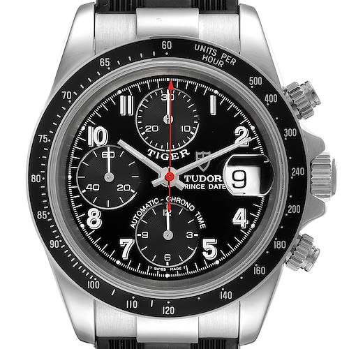 Photo of Tudor Prince Date Chronograph Black Dial Steel Mens Watch 79260