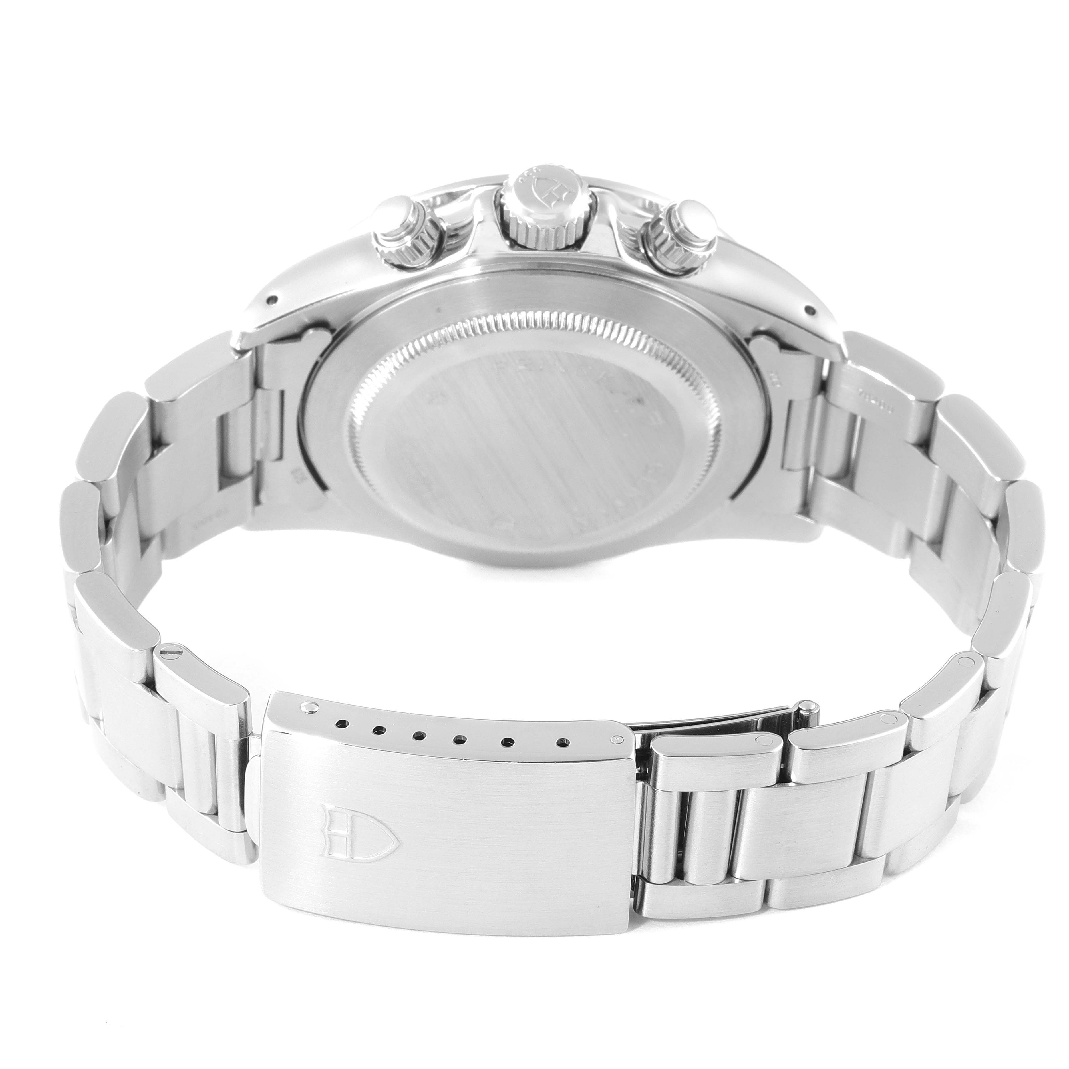 The image shows the back and side view of a Tudor Prince watch, highlighting its stainless steel case and bracelet.