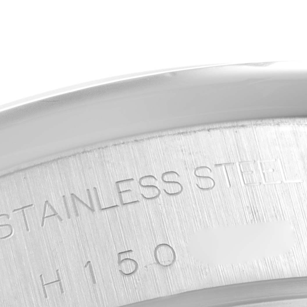 This is a close-up view of the stainless steel back casing of the Tudor Prince watch.