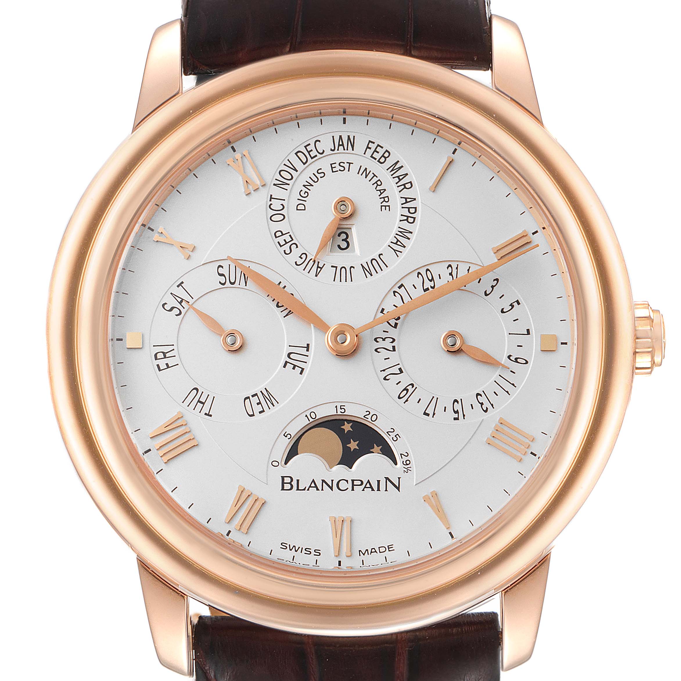 Blancpain Villeret Perpetual Calendar 38mm Rose Gold Mens Watch