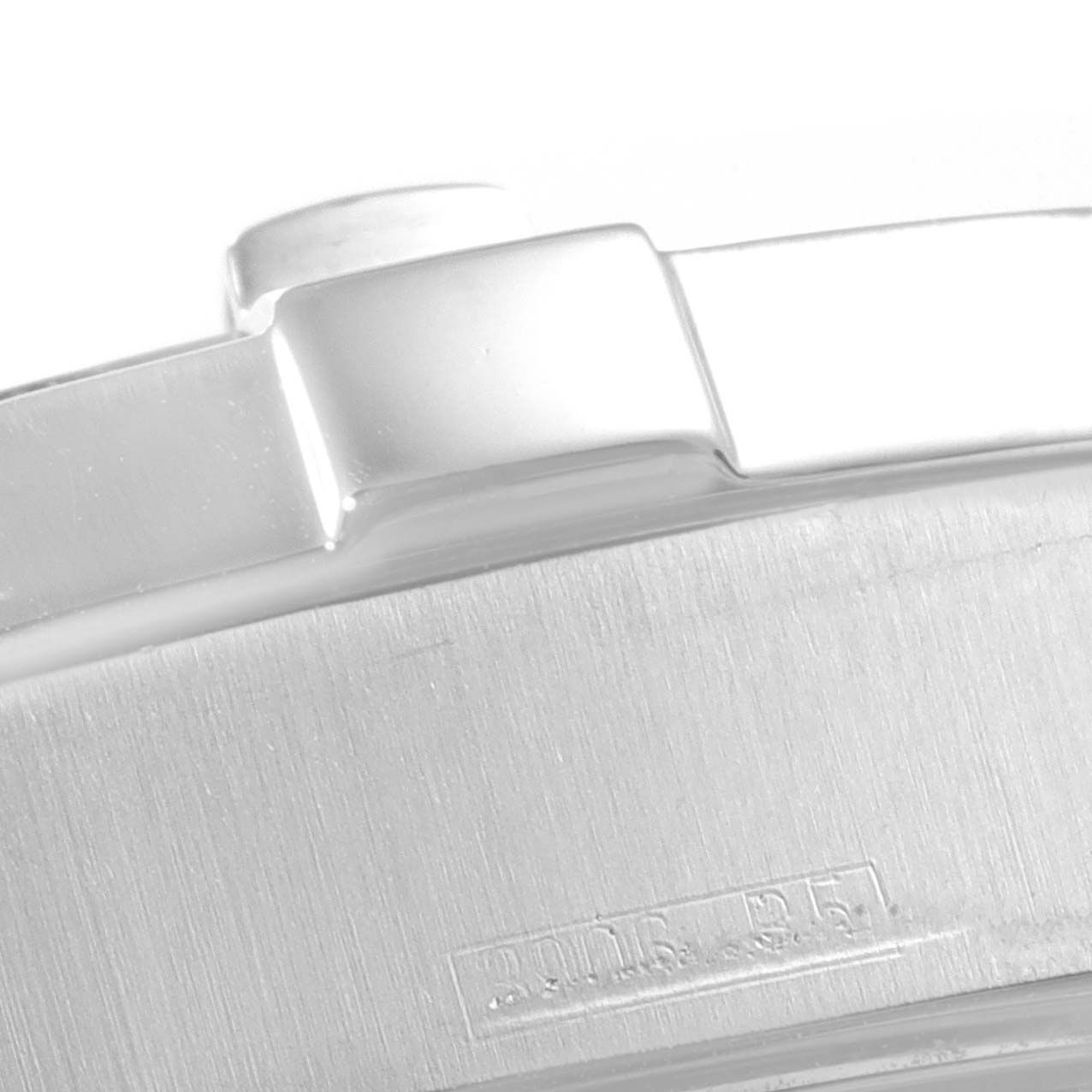 This image shows a close-up of the side case and bezel of the Breitling Superocean A17390 Men's Stainless Steel Silver Dial A17390 Men's Stainless Steel Silver Dial watch at an angled view.