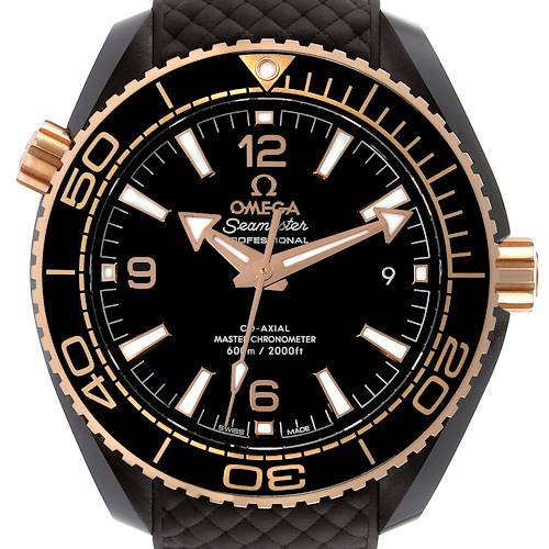 Photo of Omega Planet Ocean Rose Gold Ceramic Mens Watch 215.62.40.20.13.001 Box Card
